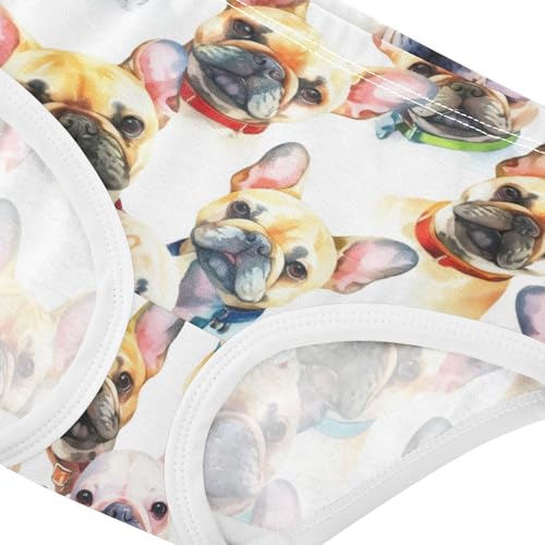 Joisal Girls Underwear Toddler 2t Cotton Panties for Girl Aesthetic Underpants Briefs Watercolor French Bulldog Face4