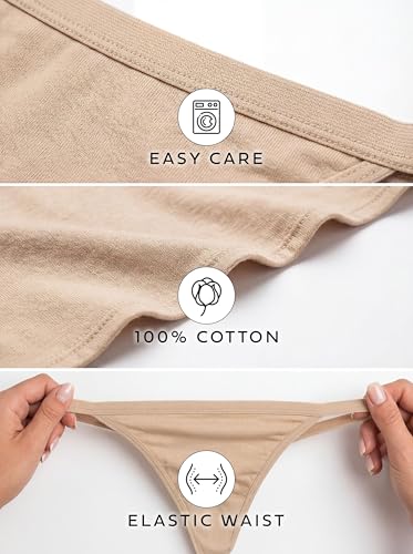 Image of Sexy Basics Womens String Bikini Briefs | 100% Cotton | No Show Underwear | Multi Packs & Colors