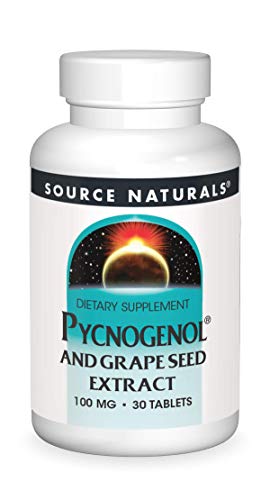 Source Naturals Pycnogenol & Grape Seed Extract 100 mg Dietary Supplement - 30 Tablets - a Potent Combination of Two Powerful Natural antioxidants*
