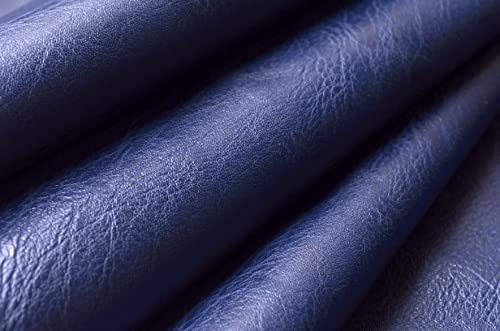 Image of Wento Thick 1 Yard Faux Leather Soft Skin Grain PU Fabric for Furniture Cover, Reupholster Sofa Chairs, Cushions, Vinyl Upholstery (1yard, Navy)