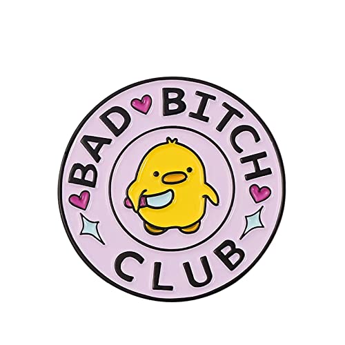 Niedliche Emaille Anstecknadel Ente mit lustigem Tier Cartoon Brosche Pin Ente mit Messer Abzeichen Emaille Pins für Kleidung Taschen Jacken