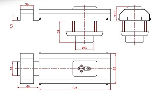 Ckey Kastenzusatzschloss Hälfte Querriegel Hälfte Panzerriegelschloss (Weiss, Halb Riegel)