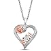 Rose Gold Plated Sterling Silver Diamond Heart "MOM" Pendant Necklace, 18"