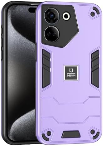 Phone Case Compatible with Tecno Camon 20 Pro 5G,Compatible with Tecno Camon 20 Pro 5G CK8n Case Dual-Layer Drop-Proof TPU+PC 2-in-1 Protective Case Purple