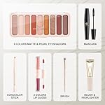 Color Nymph All In One Makeup Kit For Teens And Girls With Waterproof Handbag Makeup Kit Included 9 Colors Matte And Pearl Eyeshadow Palette Liquid Blush, Double Ended Lipgloss Concealer Brush Mascara - Image 2
