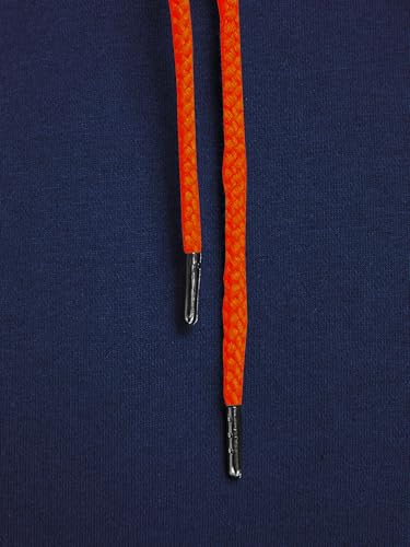 JACK & JONES Herren JJESOFT Sweat Hood, Kapuzenpullover, Navy Blazer/Shocking Orange, M 6