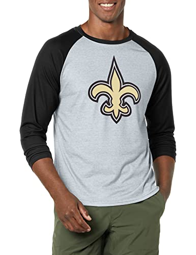 FOCO New Orleans Saints NFL Mens Gray Big Logo Raglan - M
