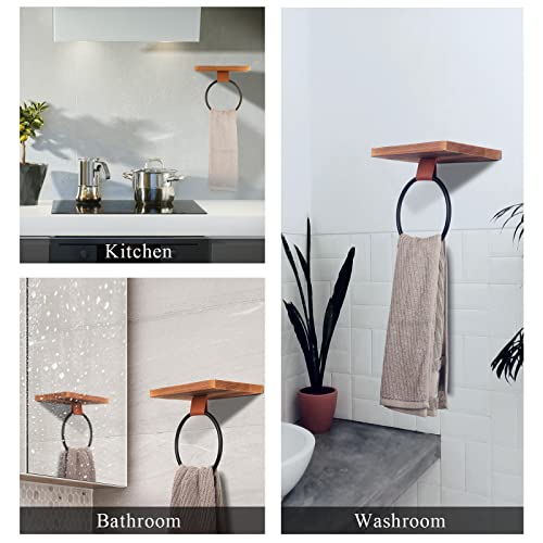 Bathroom Rustic Towel Ring, Wall Mounted Farmhouse Hand Towel Holder, Bathroom Storage Hoop Display Shelf Vintage Home Décor #TOP3