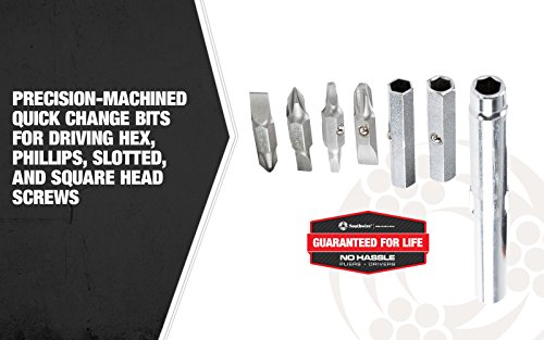 Image of Southwire 59723940 12-In-1 Multi-Bit Screwdriver; Interchangeable Bits; Comfort Grip Handle; hex 1 /4 inch; 5 /16 inch; 3 /8 inch; Phillips #1;2;3; slotted SL4-5;SL6-8;sl8-10; and square #1;2