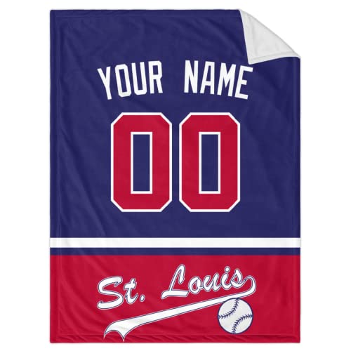 ANTKING St. Louis Blanket Throw Blanket Custom Any Name and Any Number Gifts for Men Women Baby