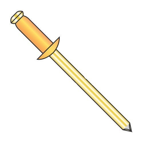 1/8" x .18"-.25" (#44) Standard Blind Rivets/Copper Body/Brass Mandrel/Barrel Length: .400" (Carton: 10,000 pcs)