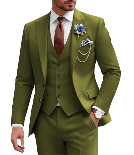 SPTALLFITJSV Groom Olive Suit for Wedding Traje De Boda para Hombre Italian Suits for Men Male Wedding Attire Men Outfit for Guest 4XL