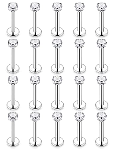 Vsnnsns 16G Lip Rings Stainless Steel Tragus Helix Conch Piercing Jewelry Snake Bite Piercing Monroe Lip Rings Labret Medusa Cartilage Lobe Earrings Studs Piercing Jewelry 6MM 8MM 10MM Silver