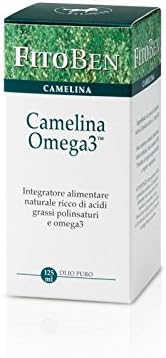 Fitoben - Camelina Omega3 Integratore alimentare ricco di acidi grassi polinsaturi  vegetali, contenente naturalmente vitamina E. Olio puro pressato a freddo.  Adatto a vegetariani e vegani.125 ml : Amazon.it: Salute e cura