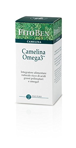 Fitoben - Camelina Omega3 Integratore alimentare ricco di acidi grassi polinsaturi vegetali, contenente naturalmente vitamina E. Olio puro pressato a freddo. Adatto a vegetariani e vegani.125 ml