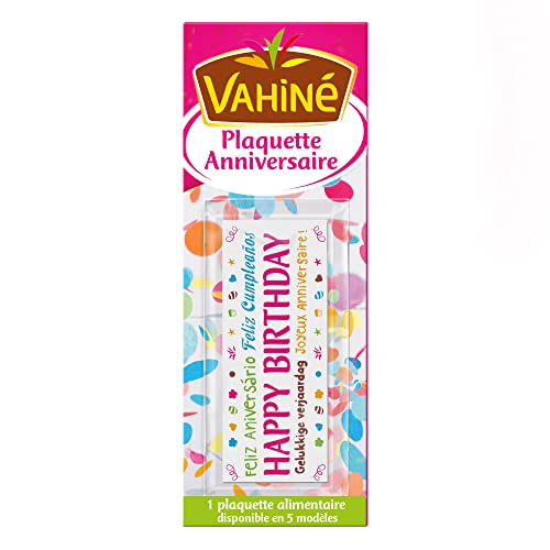 Décoration gâteaux plaquette Joyeux anniversaire Vahine 26g