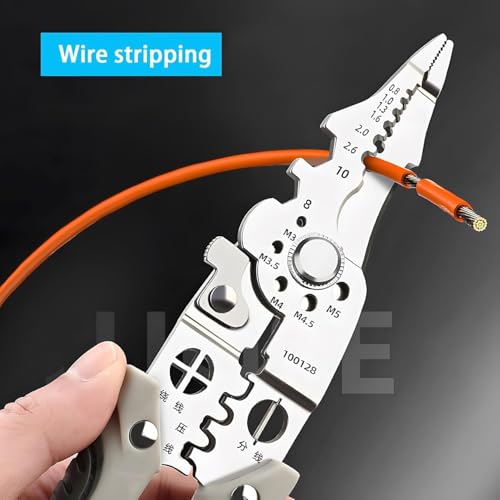 Image of Voroly All in 1 Multifunction Stainless Steel Wire Stripper /Wire Crimping Tool, Wire Cutter, Wire Crimper, Cable Stripper, Wiring Tools and Multi-Function Hand Tool (Wire Stripper Tool)