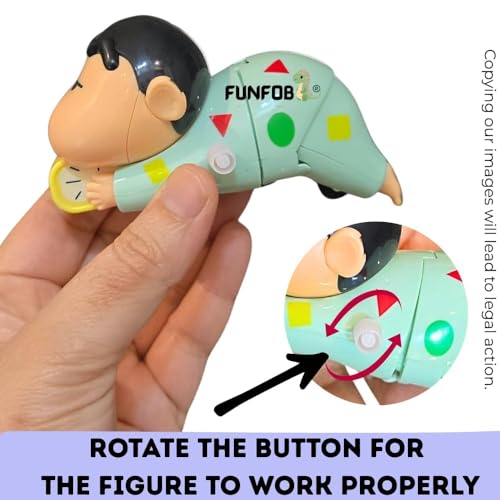 Image of FUNFOB Shinchan Moving Toy Action Figure Width -11cm Collectible PVC Multicolour | Shin-chan Moving - White