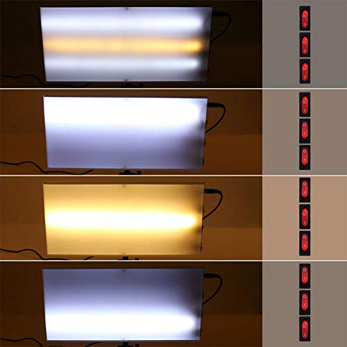 Image of JIANWEI Paintless Dent Repair LED Line Board Double Stripe, 5v USB lamp Board Dent Repair Set Paintless Hail Removal Board Tool with Ajustment Holder LED Double Panel Strip Line Board(Black White)