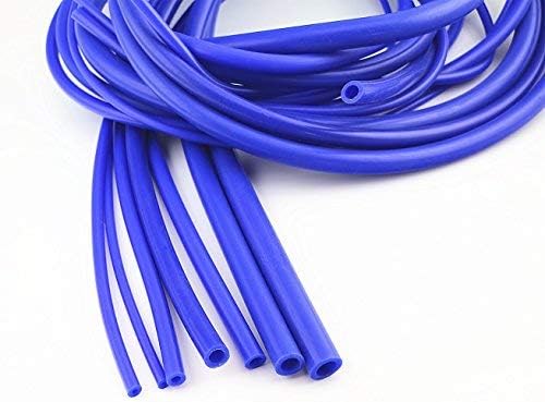 QIKE Universal 3mm/4mm/6mm/8mm/10mm/12mm /14mm/Inner Diameter High Performance Silicone Vacuum Hose Tube Kit (black) (blue, 7size)