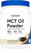 Nutricost Premium MCT Oil Powder (1 LB, Vanilla) - Best for Keto, Ketosis, and Ketogenic Diets - Zero Net Carbs, Non-GMO and Gluten Free, Medium Chain Triglyceride
