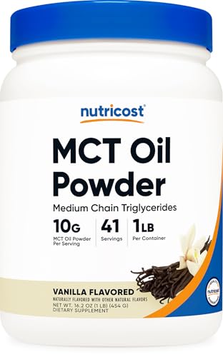 Nutricost Premium MCT Oil Powder (1 LB, Vanilla) - Best for Keto, Ketosis, and Ketogenic Diets -