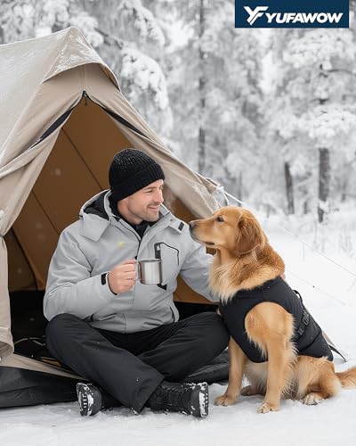 Image of Yufawow Men's Ski Jacket Waterproof Warm Snowboard Jacket Insulated Winter Coat for Outdoor Cold Weather Sports Work