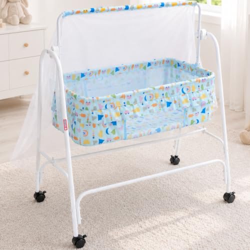 Image of Storio Cool Cradle for New Born Baby | Baby Jhula, Palna & Swing Cradle for 0 to 3 Years | Thottil /Uyyala for Newborn | Swing Jhula for 0-2 Years Kids - Blue
