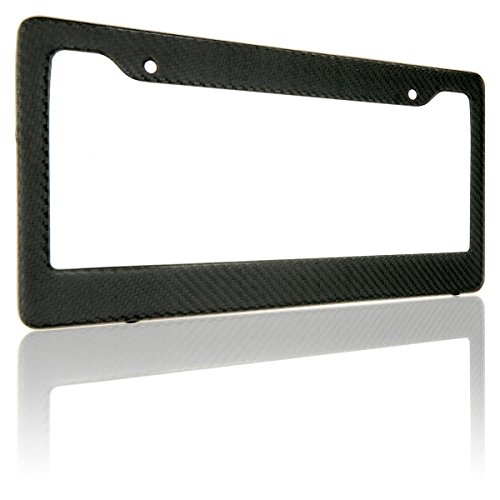 Real 100% Matte Black Carbon Fiber License Plate Frame Tag Cover Ff - C With Matching Screw Caps - 1 Frame #TOP1
