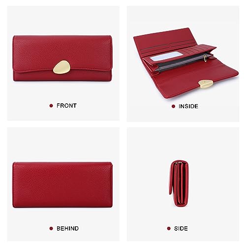 Mokoze Trifold Wallet Women, Clutch Wallet with PU Leather Zip Pocket Large Capacity Ideal Accessory for Gifts, Everyday Life and Business Occasions（Black）4