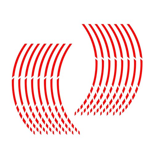 FENIQG Motorrad Felgen Aufkleber Für Aprilia RSV Mille/R 2004-2008, Seitenstreifen Klebestreifen Dekorstreifen für 16" - 19" Zoll Reifen Hohe Sichtbarkeit von der Seite,Red