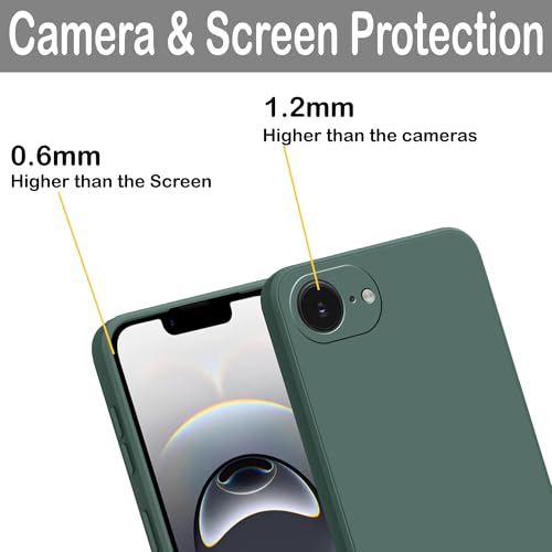 Image of amazon basics Back Cover for iPhone 16E | Ultra Slim Soft Rubberised Case | Matte Silicone Flexible Mobile Case | Camera Protection - Green