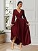 Stanjiehu Satin Plus Size Wedding Guest Dress Dusty Sage Long Sleeve Pleated A Line High Low Midi 2026 Formal Bridesmaid Evening Dress for Women US16