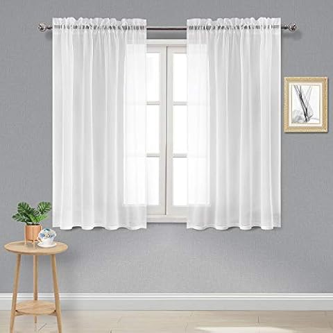 DWCN White Sheer Curtains Set of 2 Panels Cover