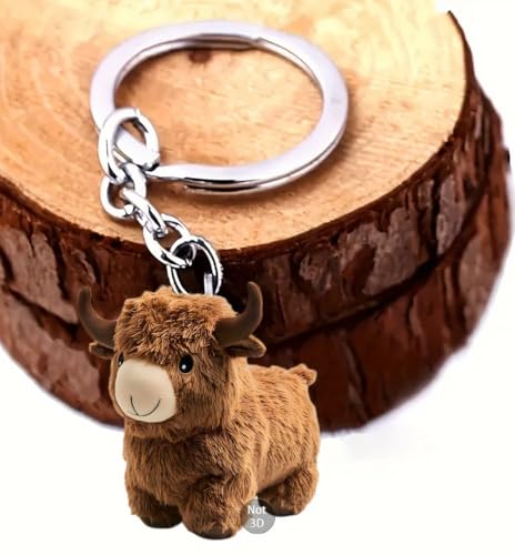 2D Acrylic Highland Cow Charm Pendant - Cute Zinc Alloy Gift for Lovers/Relatives/Friends | Valentine's/Christmas/Halloween | Durable