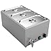 Valgus Commercial Scaldavivande a bagnomaria in acciaio inox 3 sezioni 16L Scaldavivande a bagnomaria elettrico con coperchio e rubinetto per feste, banchetti ed eventi di catering immagine