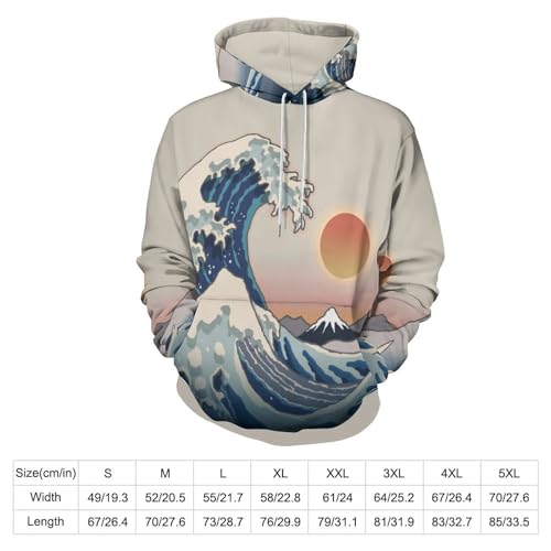Sweat à capuche Hokusai avec impression 3D de surf et manches longues - 5
