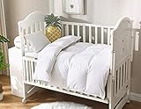 KumiQ Crib All Season Lightweight Natural White Down Baby Toddler Comforter Duvet, Down-Proof Cotton...