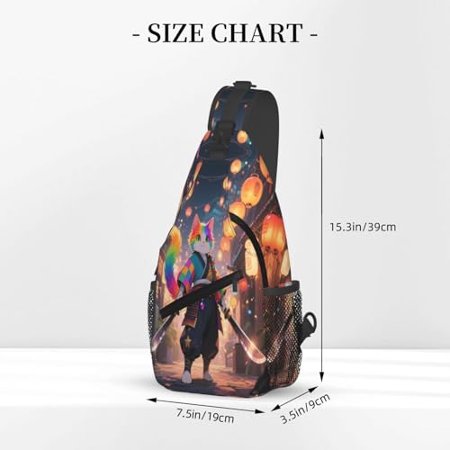 Image of Japanese Ninja Cat Crossbody Bag Sling Bag Backpack Chest Bags Shoulder Bag for Women Men