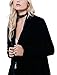 Urban CoCo Women's Long Sleeve Velvet Cardigan Coat with Asymmetric Chiffon Hem (M, Black)
