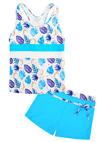 Image of Uhnice Girls Swimsuit Two Piece Tankini Swimwear with Boyshort