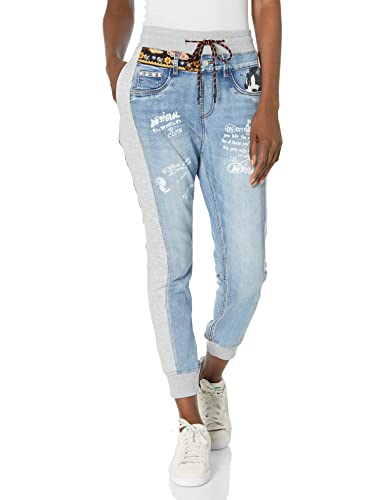 Desigual Denim_Mickey 5007 Pantalones Informales, Azul, XS para Mujer