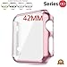 Protective Case for Apple Watch Case 42mm Series 3 and 2, Bumper for Apple Watch Snap on Face Cover Full Coverage Screen Protector of Thin Plated Case PC for iWatch Sport/Edition 2017/2016 - Rose Gold