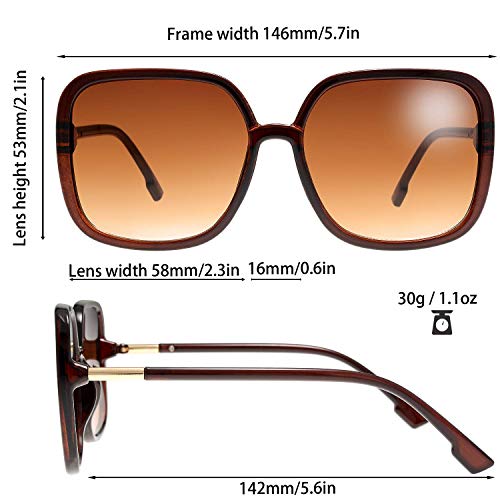 Image of The Fresh Women's Oversized Square Jackie O Cat Eye Hybrid Butterfly Fashion Sunglasses - Exquisite Packaging