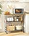 Kitchen Island with 3 Shelves, Rolling Kitchen Cart with 6 Hooks and Protective Shelf, Microwave Stand on Lockable Wheels, Bakers Rack Coffee Bar for Dining, Living Room, Outdoor, Metal Frame