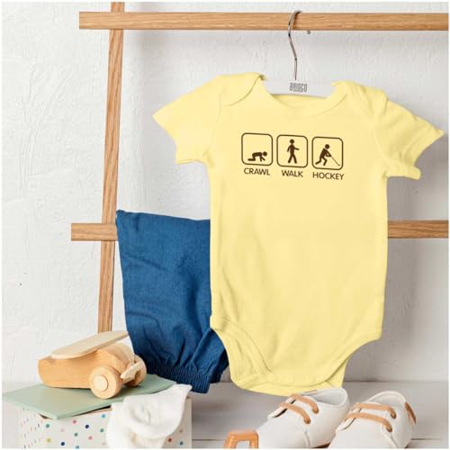 Brisco Brands Crawl Walk Hockey Street Sign Humor Baby Romper Boys or Girls4