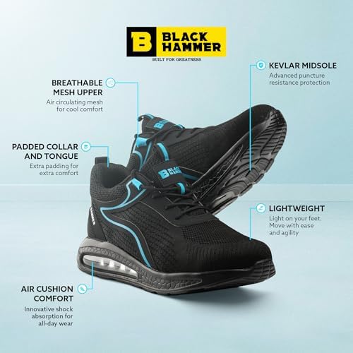 Black Hammer veiligheidssportschoenen voor mannen met stalen