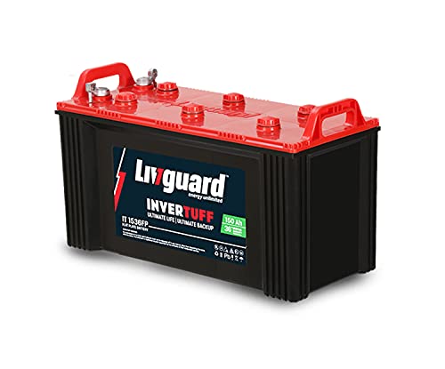 Image of Livguard Invertuff IT 1536 FP 150 Ah, Recyclable Short Flat Plate Inverter Battery for Home, Office & Shops (Black & Red)