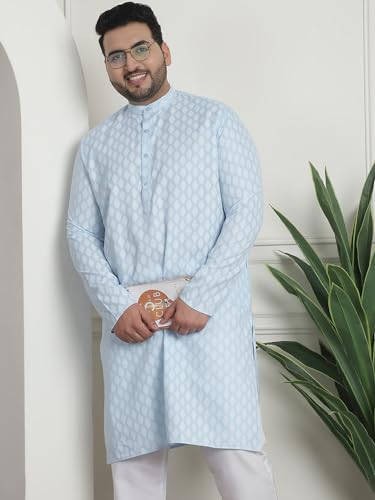 Sojanya PLUS (Since 1958) Men's Cotton Blend Printed Long Kurta2