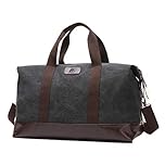 Canvas Mens Holdall,Travel Duffel Bag Overnight Weekend Bag Travel Totes Bags(Black)